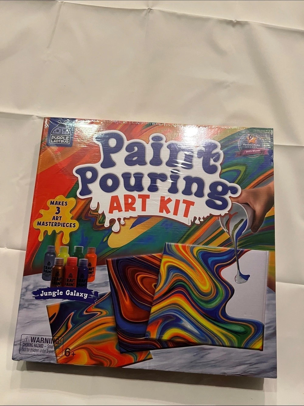 Purple Ladybug Jungle Galaxy Pouring Art Kit Art Kit Multicolor NWT